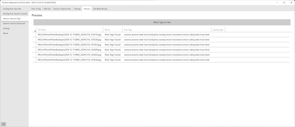 2024 December Geo Tools Feature Intersect Tags Preview