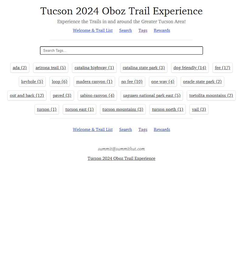 2024 November Summit Hut Oboz Trail Experience Tags Page