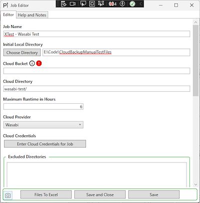 2025 January Pointless Waymarks Cloud Backup Job Editor Window