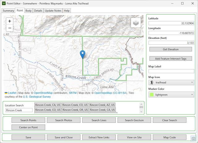 2024 October Pointless Waymarks CMS Point Editor