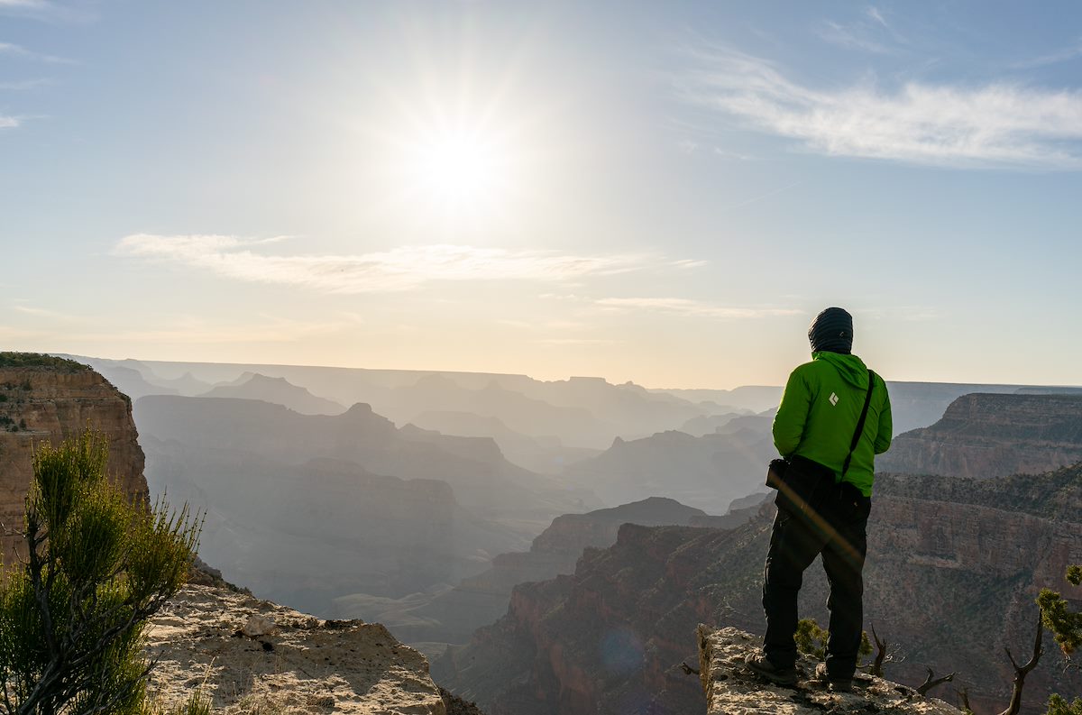 2021 April Standing on the South Rim of the Grand Canyon near Mescalero Point